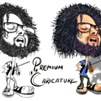 I will draw cartoon portrait caricature from photo